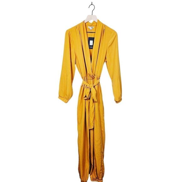 NWT Fashion Nova Stroll at the Plaza Jumpsuit. Mustard Yellow XL - Picture 2 of 16